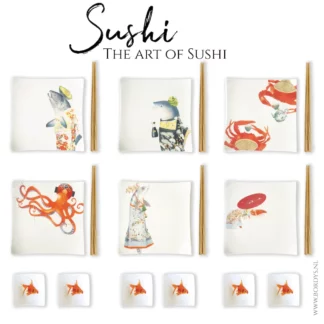 Die Kunst des Sushi-Sushi Set aus Porzellan