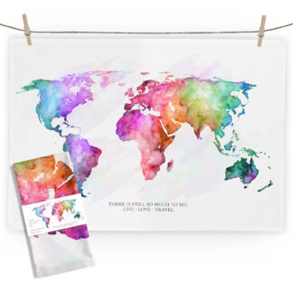 Das Geschirrtuch World Map rainbow