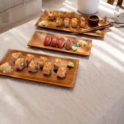 Sushi Platte aus Teakholz – Bild 2